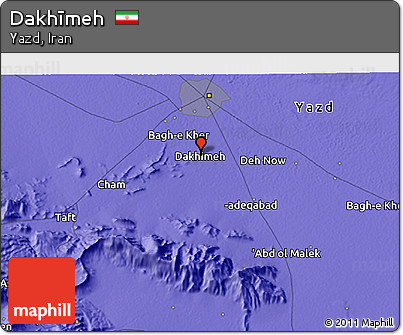 Political 3D Map of Dakhīmeh