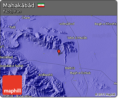 Political 3D Map of Mahakābād