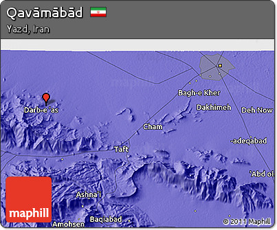 Political 3D Map of Qavāmābād