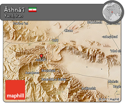 Satellite 3D Map of Āshnā'ī