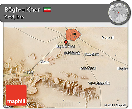 Satellite 3D Map of Bāgh-e Kher