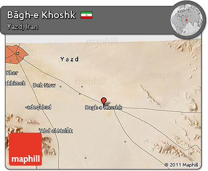 Satellite 3D Map of Bāgh-e Khoshk