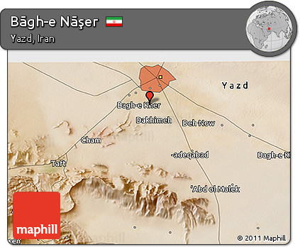 Satellite 3D Map of Bāgh-e Nāşer