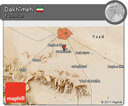 Satellite 3D Map of Dakhīmeh
