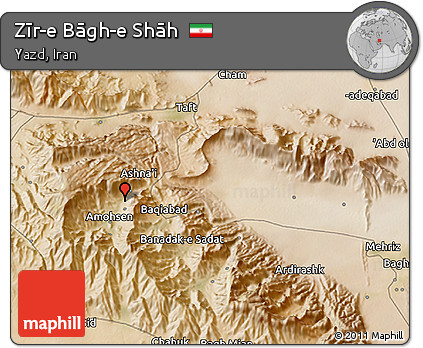 Satellite 3D Map of Zīr-e Bāgh-e Shāh