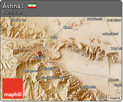 Satellite 3D Map of Āshnā'ī