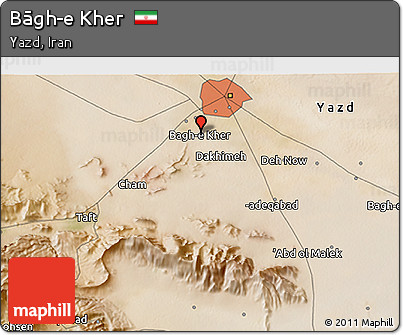Satellite 3D Map of Bāgh-e Kher