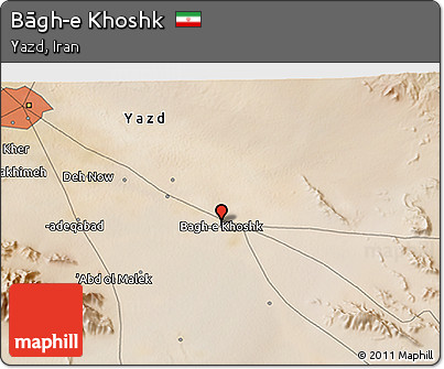 Satellite 3D Map of Bāgh-e Khoshk