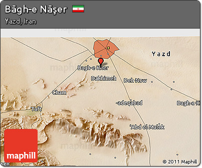 Satellite 3D Map of Bāgh-e Nāşer