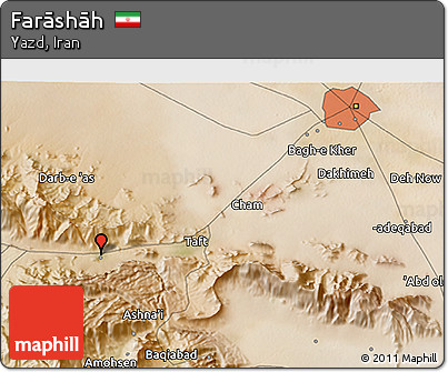 Satellite 3D Map of Farāshāh
