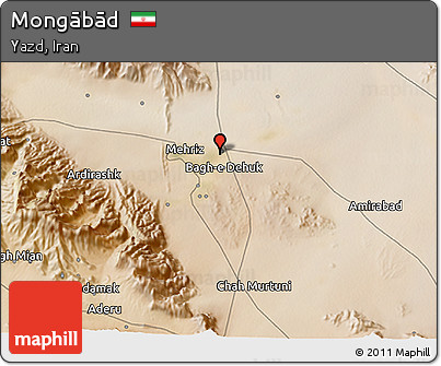 Satellite 3D Map of Mongābād