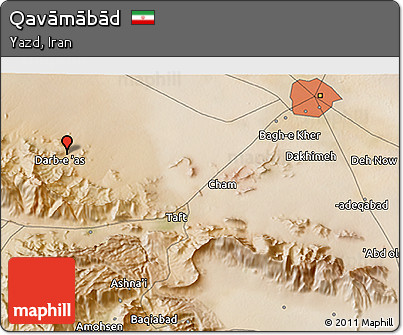 Satellite 3D Map of Qavāmābād