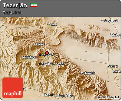 Satellite 3D Map of Tezerjān