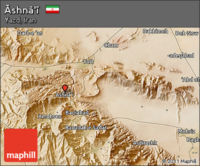 Satellite 3D Map of Āshnā'ī