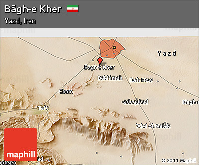 Satellite 3D Map of Bāgh-e Kher