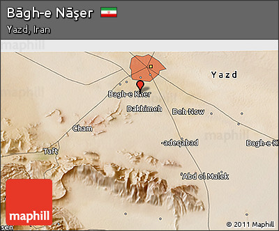 Satellite 3D Map of Bāgh-e Nāşer