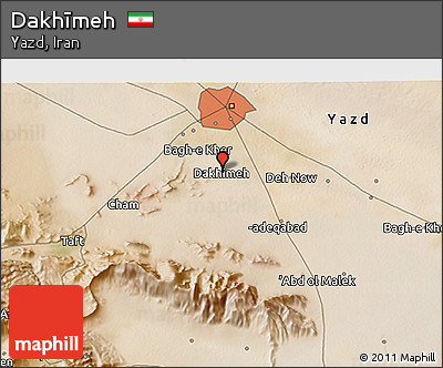 Satellite 3D Map of Dakhīmeh