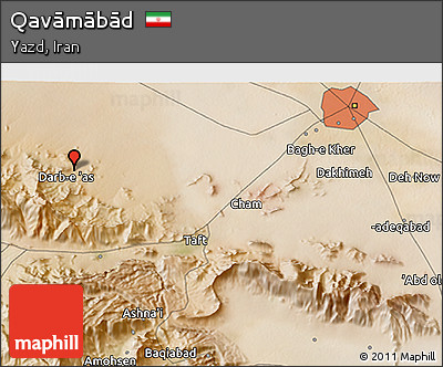 Satellite 3D Map of Qavāmābād