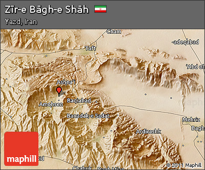 Satellite 3D Map of Zīr-e Bāgh-e Shāh
