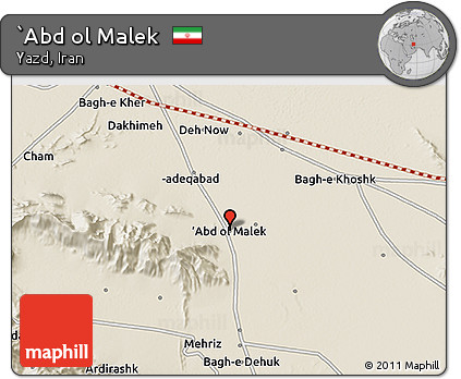 Shaded Relief 3D Map of `Abd Ol Malek