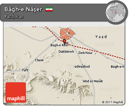 Shaded Relief 3D Map of Bāgh-e Nāşer
