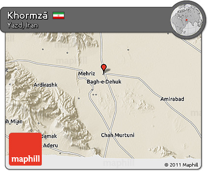 Shaded Relief 3D Map of Khormzā