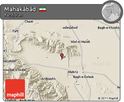 Shaded Relief 3D Map of Mahakābād