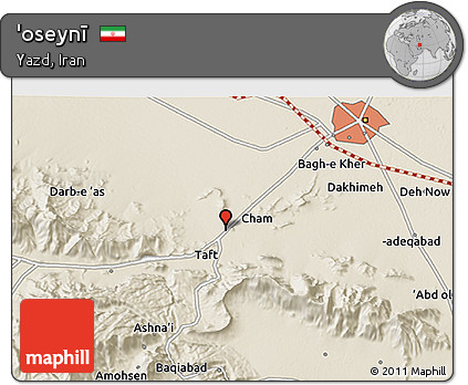 Shaded Relief 3D Map of 'oseynī