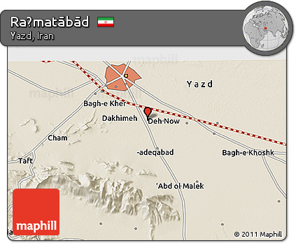 Shaded Relief 3D Map of Raḩmatābād