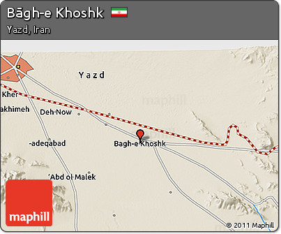 Shaded Relief 3D Map of Bāgh-e Khoshk