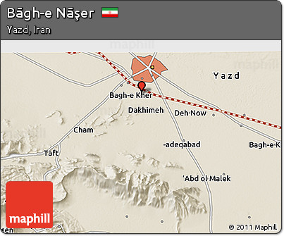 Shaded Relief 3D Map of Bāgh-e Nāşer