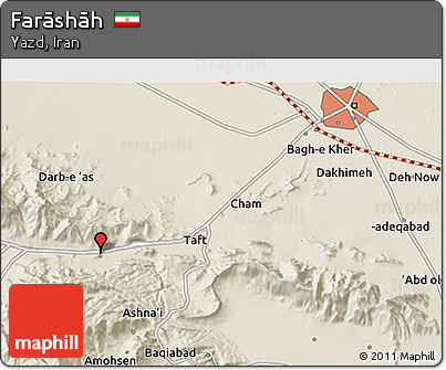 Shaded Relief 3D Map of Farāshāh