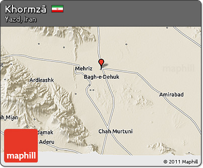 Shaded Relief 3D Map of Khormzā