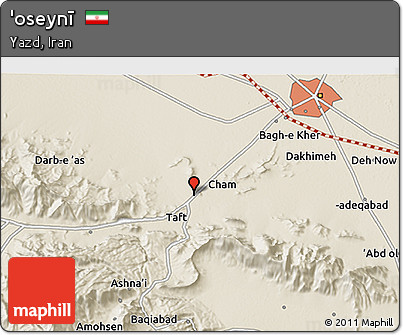 Shaded Relief 3D Map of 'oseynī