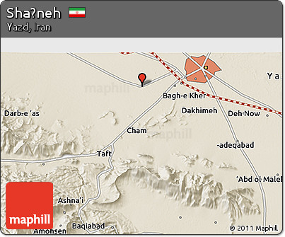 Shaded Relief 3D Map of Shaḩneh