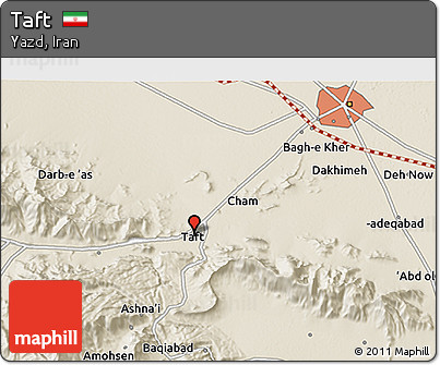Shaded Relief 3D Map of Taft