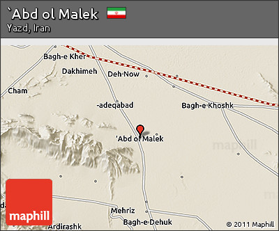 Shaded Relief 3D Map of `Abd Ol Malek