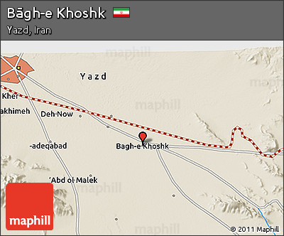 Shaded Relief 3D Map of Bāgh-e Khoshk