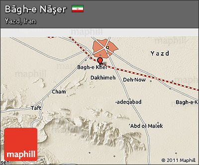 Shaded Relief 3D Map of Bāgh-e Nāşer