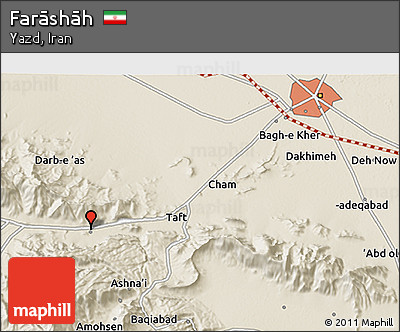 Shaded Relief 3D Map of Farāshāh