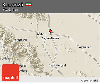 Shaded Relief 3D Map of Khormzā
