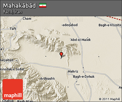 Shaded Relief 3D Map of Mahakābād