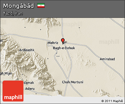 Shaded Relief 3D Map of Mongābād
