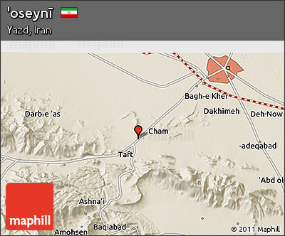 Shaded Relief 3D Map of 'oseynī