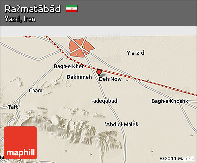 Shaded Relief 3D Map of Raḩmatābād