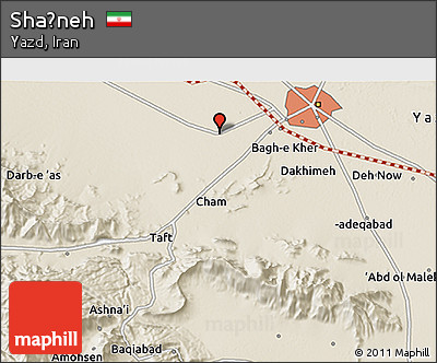 Shaded Relief 3D Map of Shaḩneh