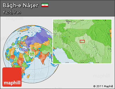 Political Location Map of Bāgh-e Nāşer