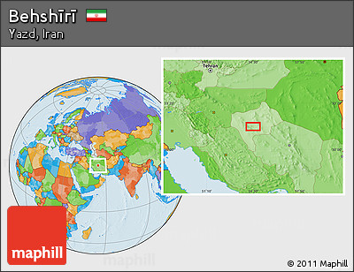 Political Location Map of Behshīrī