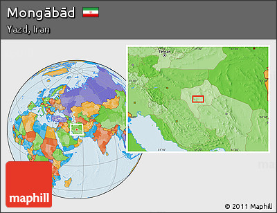 Political Location Map of Mongābād