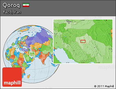 Political Location Map of Qoroq